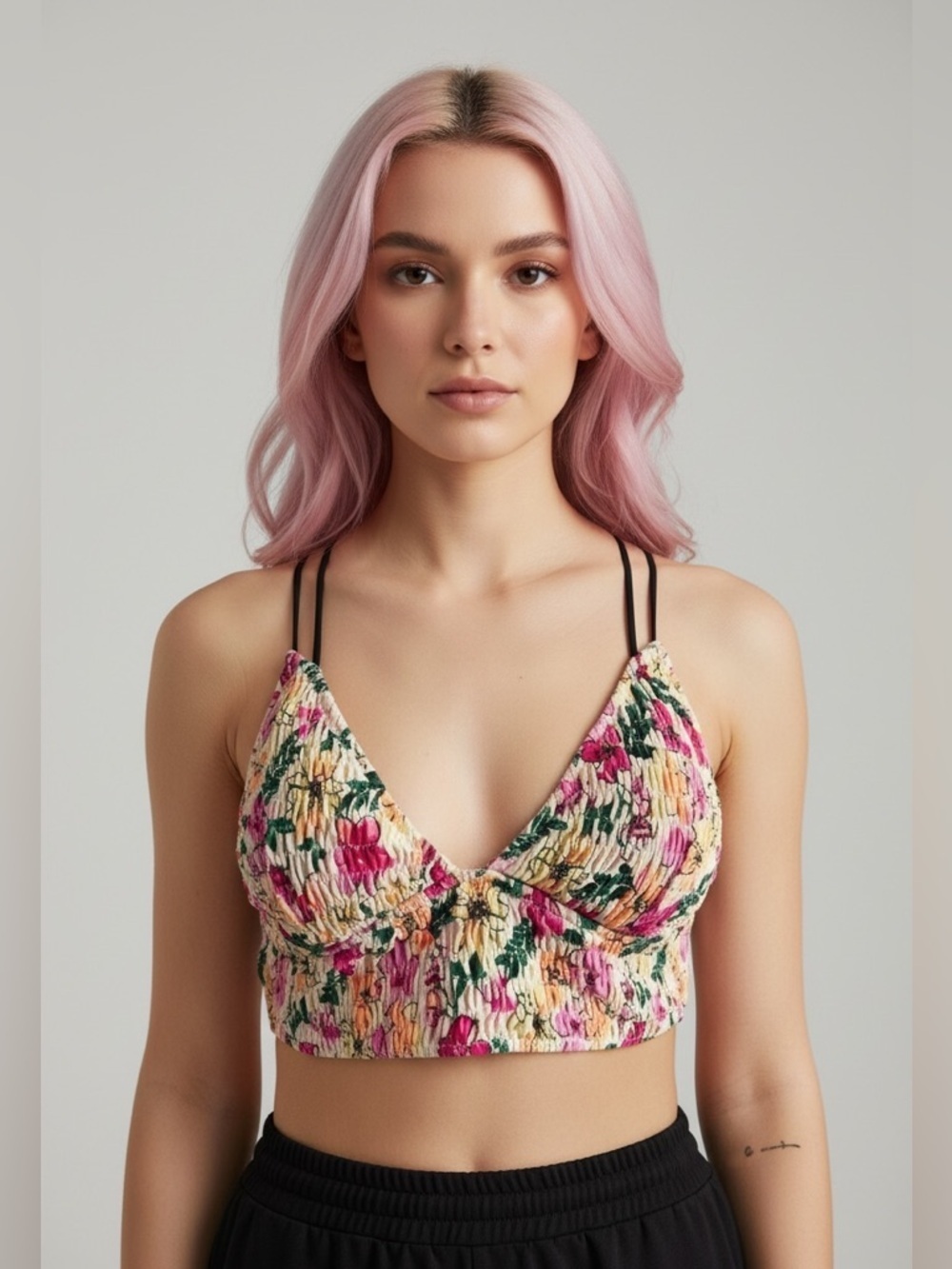PINK Victoria’s Secret Floral Bralette Multicolor Wireless Size M - Picture 4 of 8